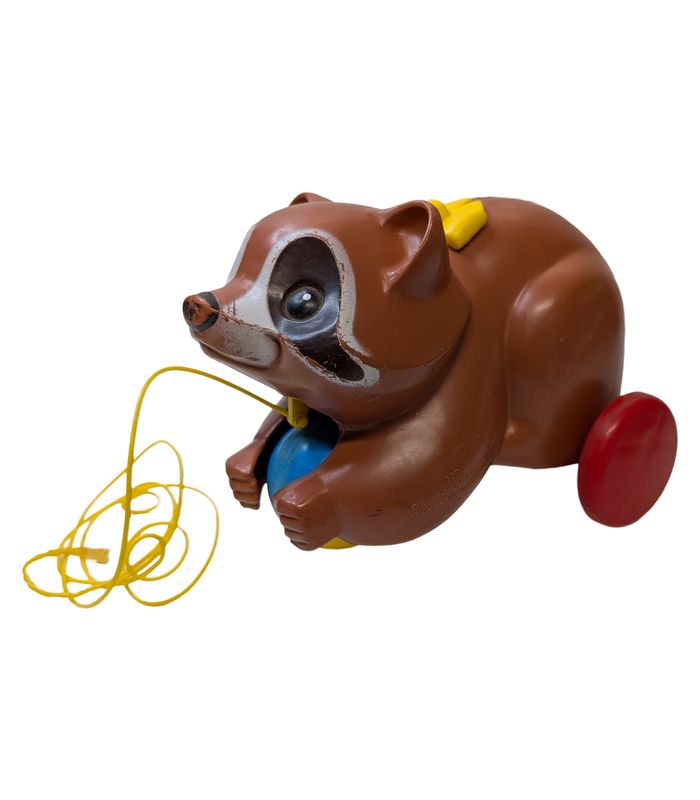 🌟 Vintage 1979 Fisher Price Racoon Pull Toy Nostalgic Decor
