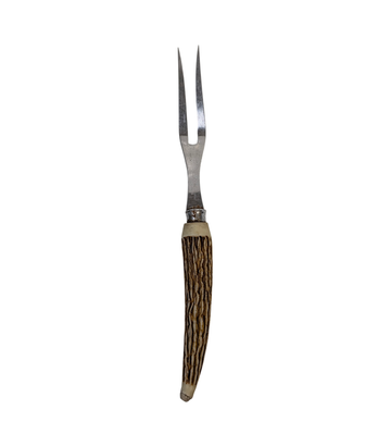 Japanese Stainless Steel Carving Fork with Faux Antler Handle