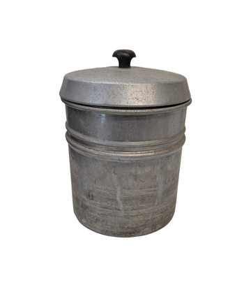 Vintage Aluminium Dripping Container With Black Bakelite Lid, No Strainer