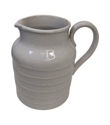 Authentic 19th-Century White Earthenware Farmhouse Utility Jug