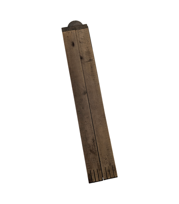 Vintage Wooden Folding 3 Foot Ruler with Brass Fittings