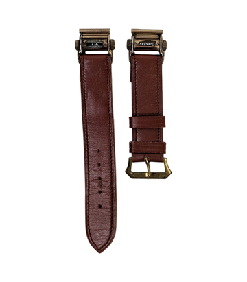 Vintage Brown Calendar Watch Strap with Date and Day Displays