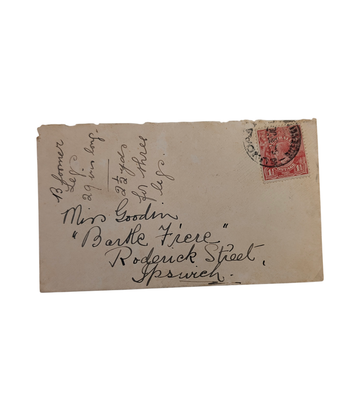 Used Addressed Envelope with Australian 1 1/2d Three Halfpence Stamp