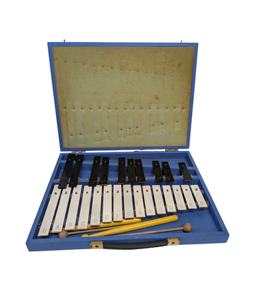 Two-Row Glockenspiel in Blue Carry Case with Four Beaters