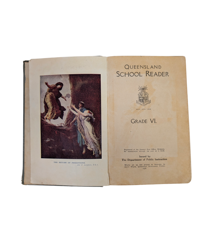 1938 Queensland School Reader Grade VI Educational Reader