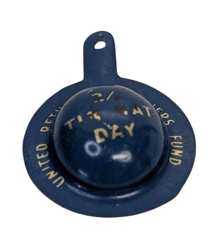 United Returned Soldiers Fund Tin Hat Day Metal Badge