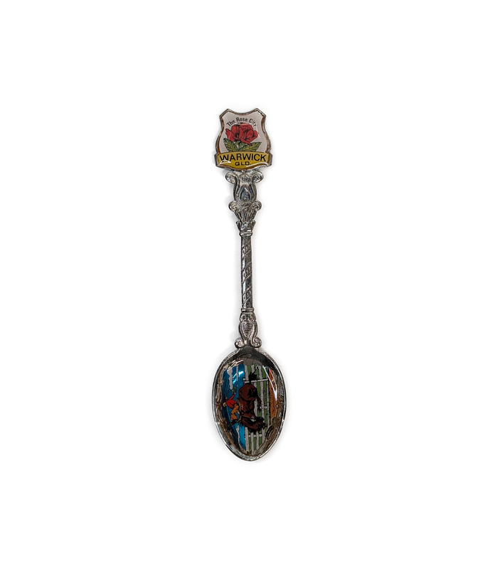 Warwick QLD The Rose City Silver-Plated Souvenir Spoon with Case