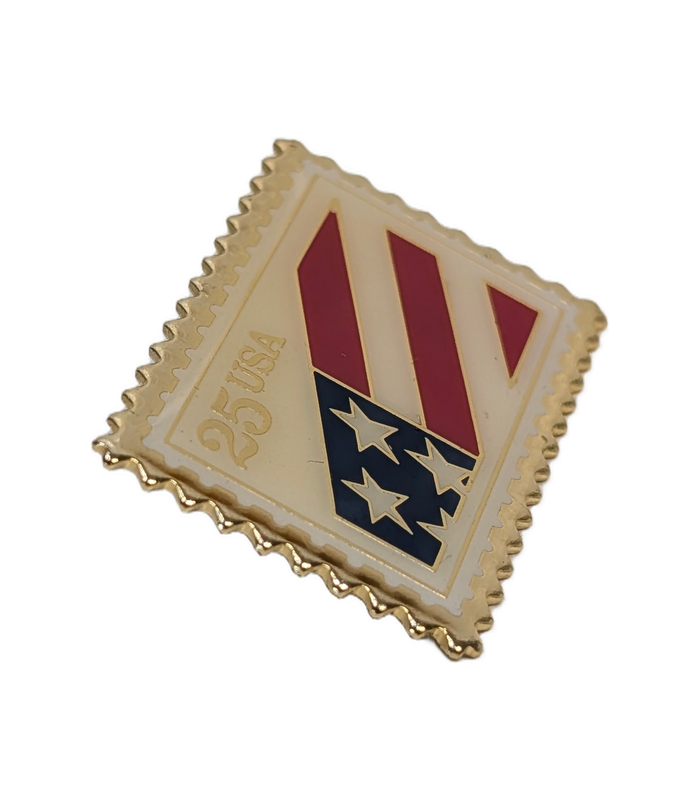 JG&A 1990 25 USA Flag Stamp-Shaped Lapel Pin