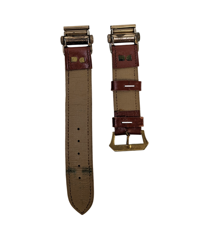 Vintage Brown Calendar Watch Strap with Date and Day Displays