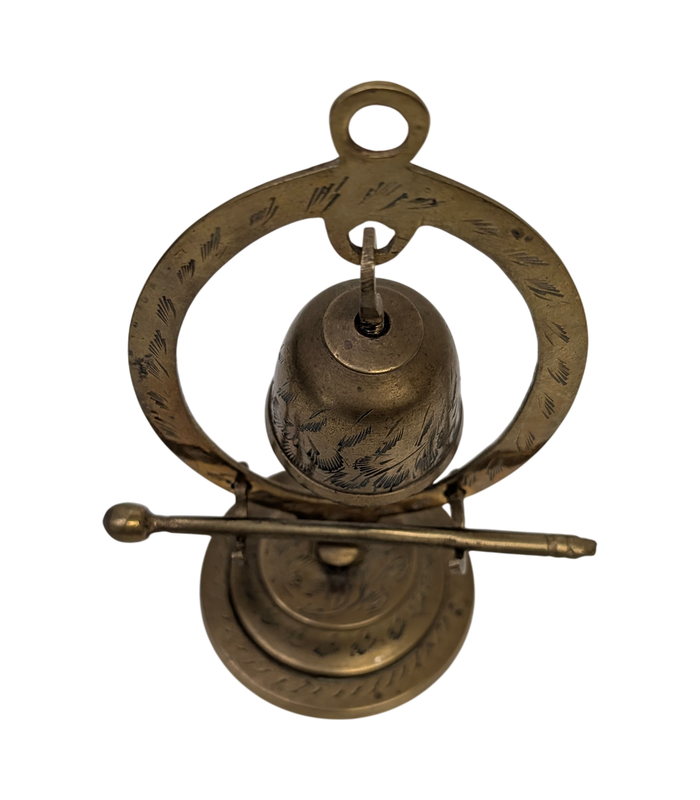 Vintage Brass Altar Gong Bell with Striker