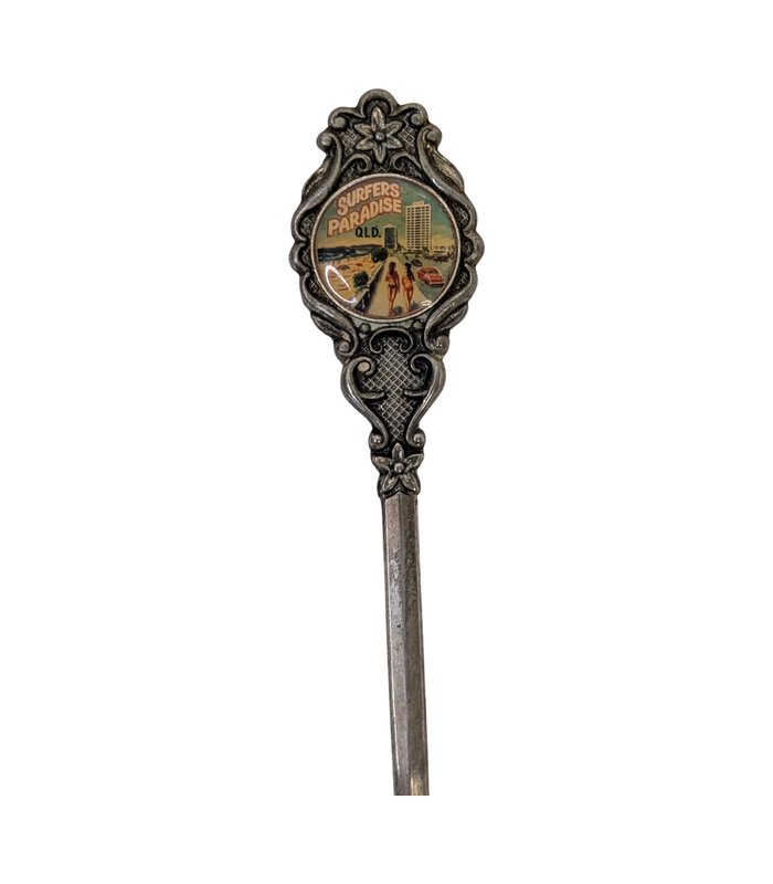 Vintage Surfers Paradise QLD Shell Bowl Pictorial Souvenir Spoon