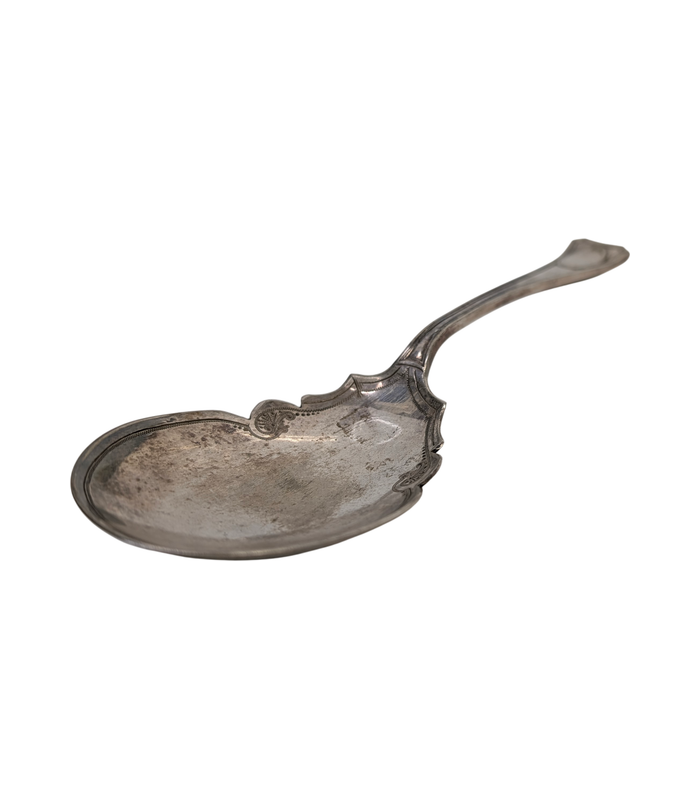 RA&S EPNS Silver-Plated Serving Spoon with Scalloped Bowl