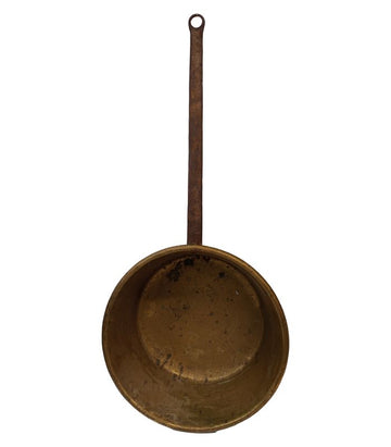 Vintage French Copper Pan With Forged Iron Handle - 30cm