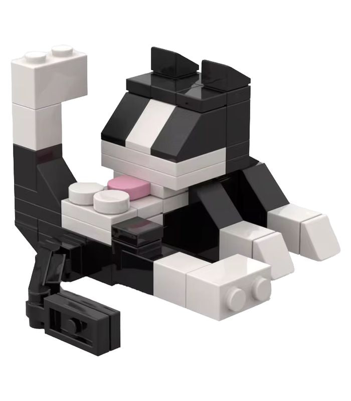 🐱 Cat Building Blocks Figure - Black And White - 5cm 🏡🖤 Unleash a ...