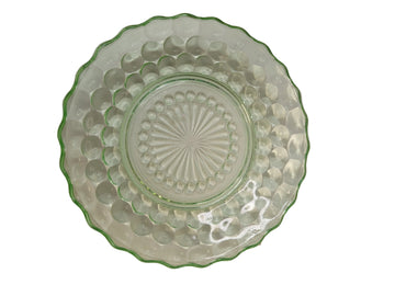 Green Depression Glass Dish - Bubble Pattern - 17cm