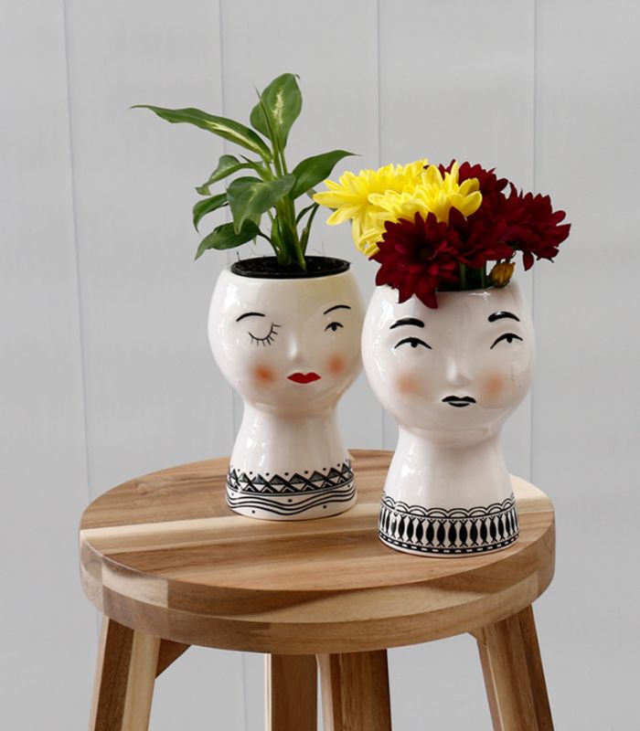 Princess Face Vase - Red Lips | Ink You