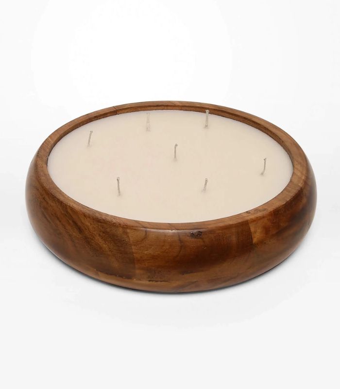 Wooden Bowl Candle - Eleanor - Blossom - 24x7x24cm | Ink You