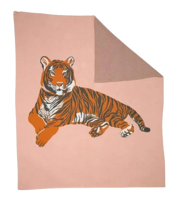 Kids Throw - Tiger - Peach - 120x140cm | Ink You