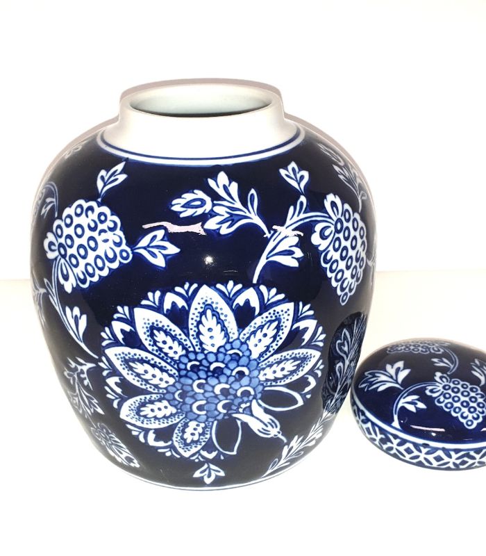 DARK BLUE AND WHITEGINGER JAR | Ink You