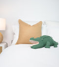 Kids Shaped Cushion - Alligator - Sage Green - 70x30cm | Ink You