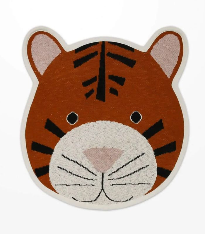 Kids Shaped Rug - Tiger - Brown - 50x50cm | Ink You