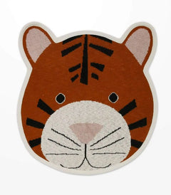 Kids Shaped Rug - Tiger - Brown - 50x50cm | Ink You