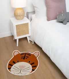 Kids Shaped Rug - Tiger - Brown - 50x50cm | Ink You