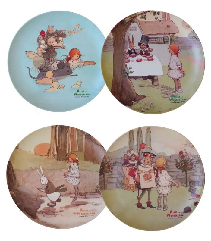 Alice in Wonderland Bamboo Plates (Set of 4) | Ink You