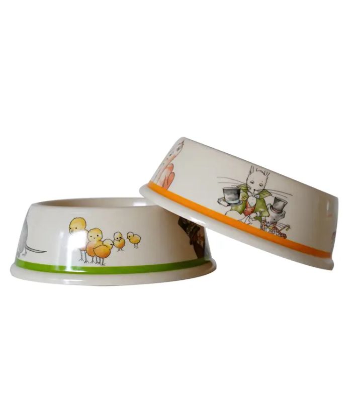 Alice in Wonderland Bamboo Pet Bowls Set of 2  Set B | Ink You