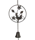 71cm Cast Iron Rooster in Ring With Bell Windchime | Ink You