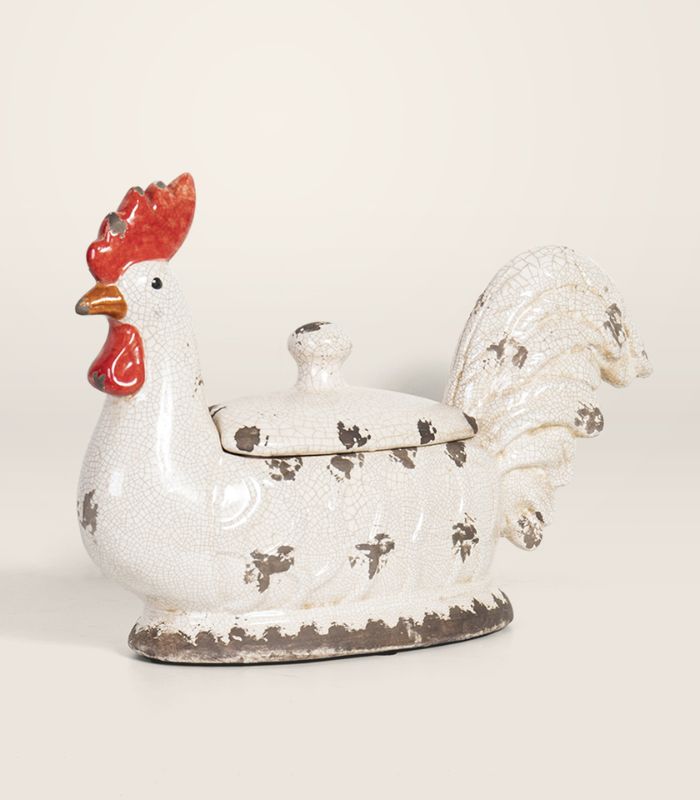 Ceramic Rooster Serving Bowl With Lid - 12x38x22cm | Ink You