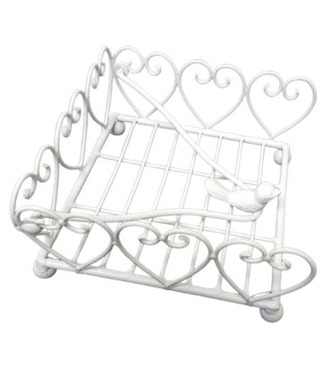 White Iron Bird Serviette Holder