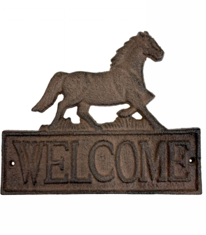 🐎 Welcome guests with our Galloping Grace Cast Iron Horse Sign! 🐎 ...