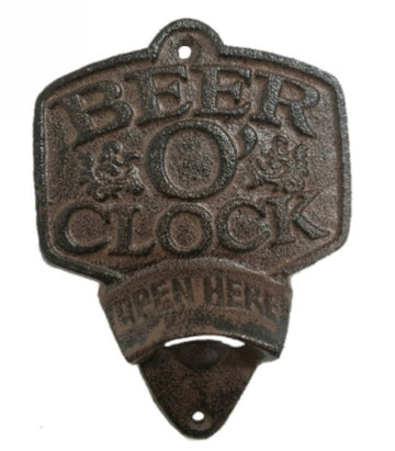 Wall Mounted Beer O Clock Bottle Opener