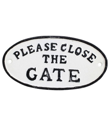 Please Close The Gate Cast Iron Sign