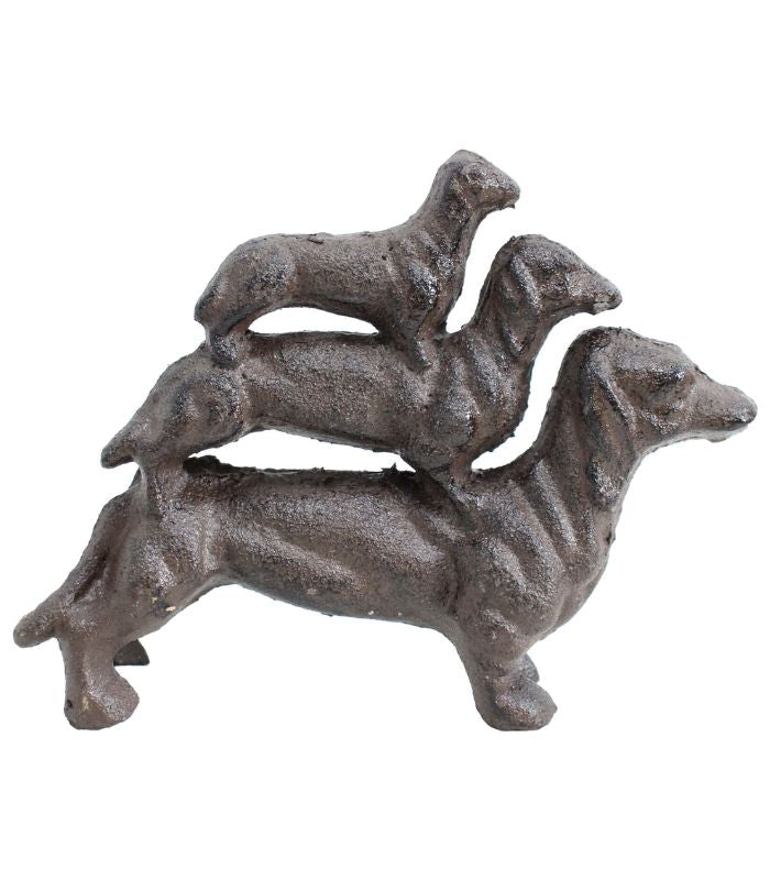 Cast Iron Sausage Dog Stack