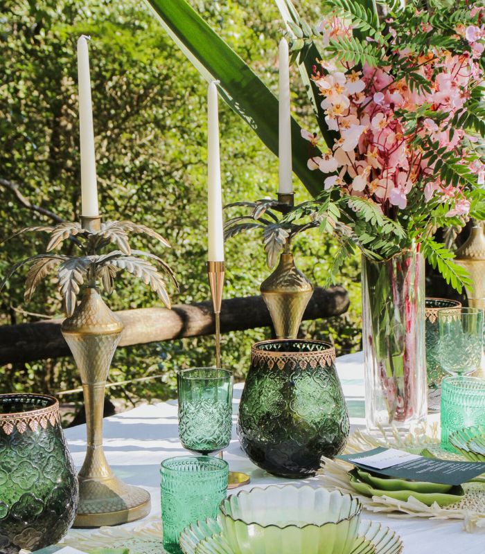 Palm Candle Holder - Brass - Large