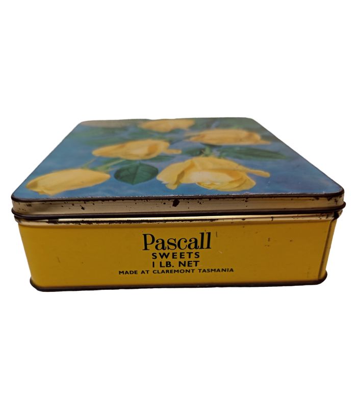 Pascal Sweets Tin - Blue Lid With Yellow Flowers | Alley Cat Trading