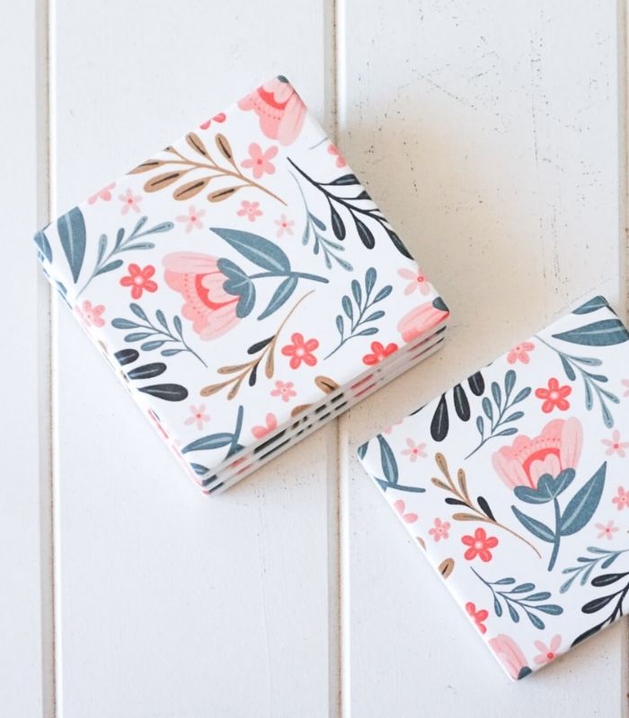 Spring Floral Drink Coaster Set | Ink You