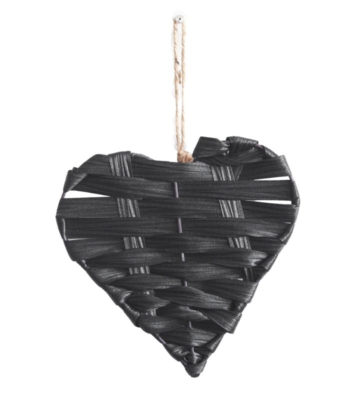 Birch Black Woven Heart Small 22cm