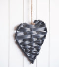 Birch Black Woven Heart Small 22cm