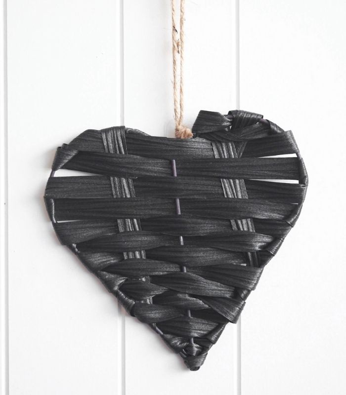 Birch Black Woven Heart Small 22cm