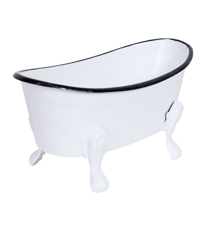 metal bathtub soap holder white - 1