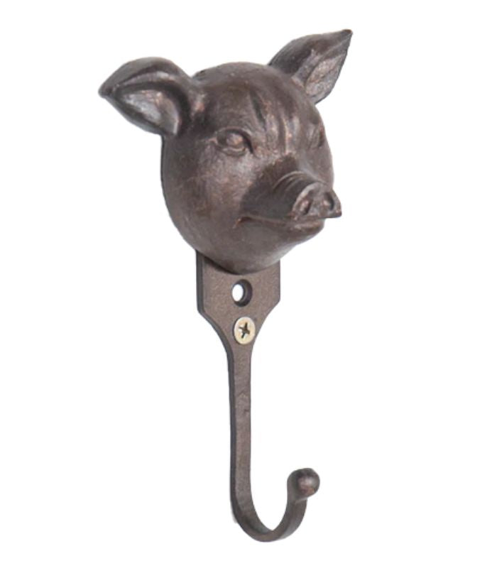 pewter pig wall hook - 0