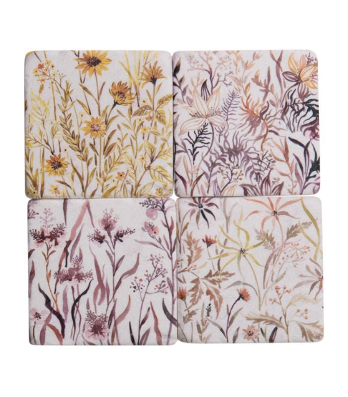 Fleur Resin Drink Coaster Set - Set of 4 | Ink You