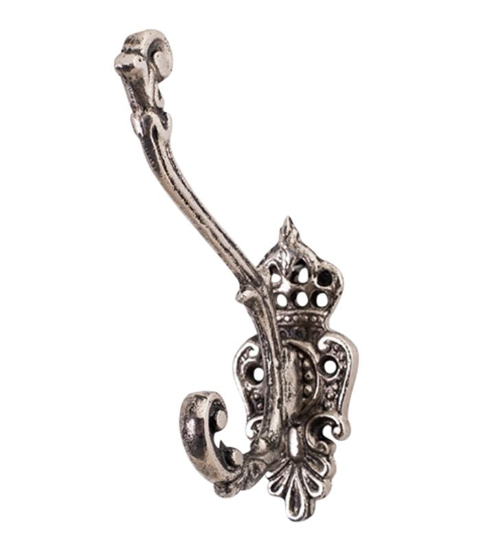 Ornate Crown Wall Hook - Silver