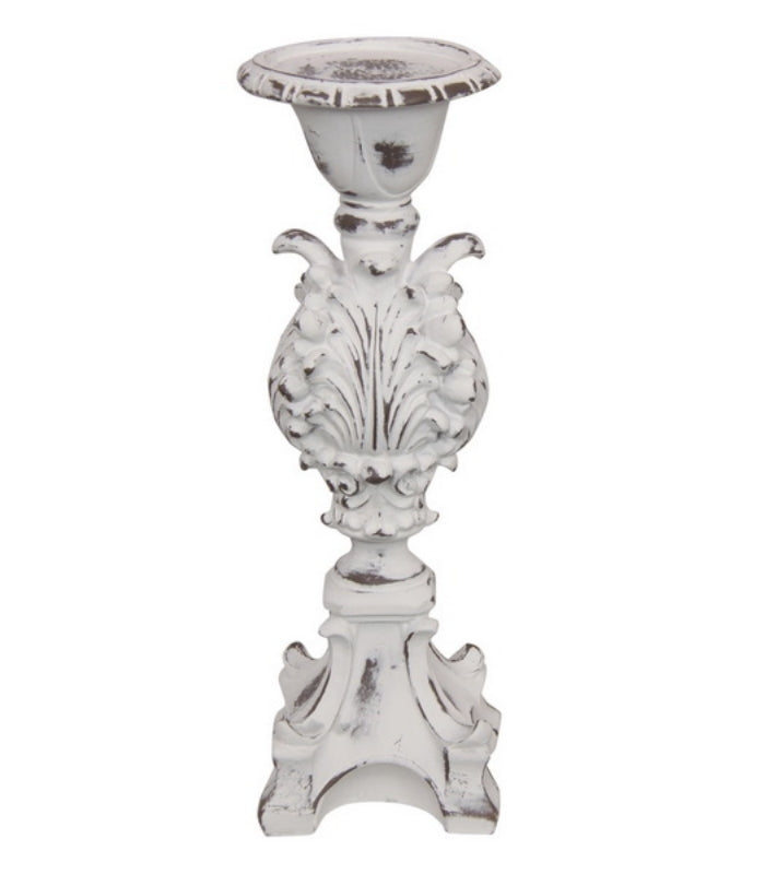 30cm filigree white wash rustic candle holder