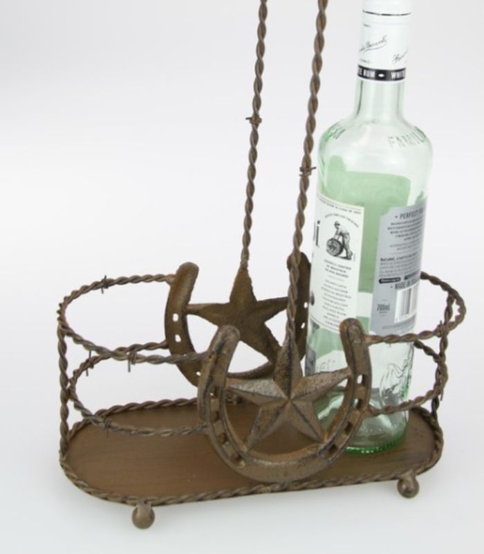 38cm cast iron horseshoe bottle holder