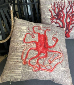 Red Octopus Cushion - 40x40 | Ink You
