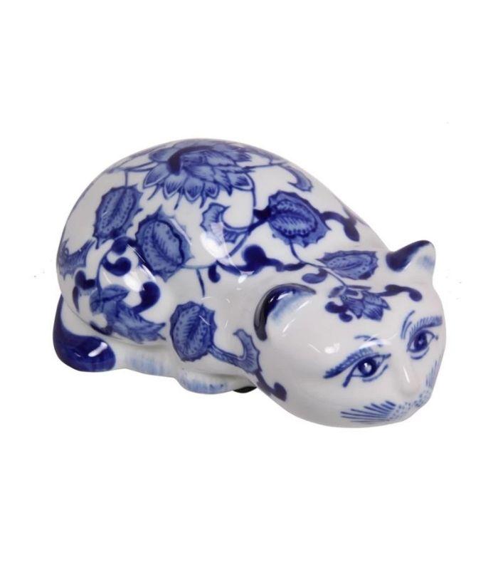 Decorative Item Blue Willow Cat